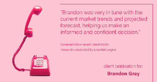 Testimonial for real estate agent the Dillon Gray LeFan team with Compass Realty Group in St. Louis, MO: "Brandon was very in tune with the current market trends and projected forecast, helping us make an informed and confident decision."