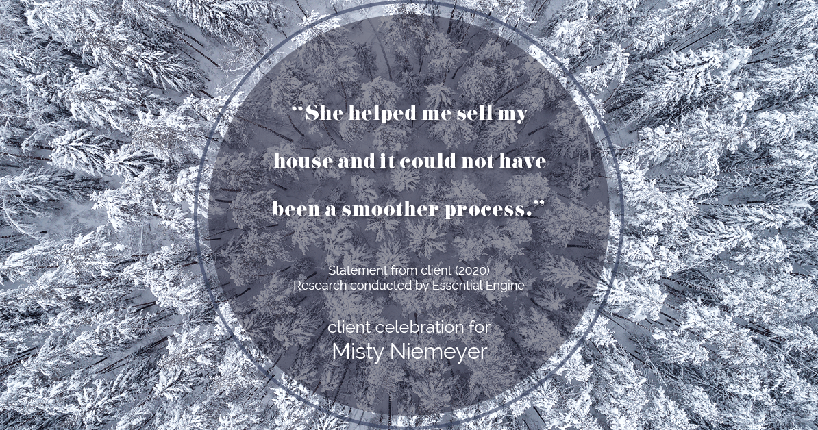 Testimonial for real estate agent Misty Niemeyer with Niemeyer & Associates REALTORS® in Boerne, TX: "She helped me sell my house and it could not have been a smoother process."