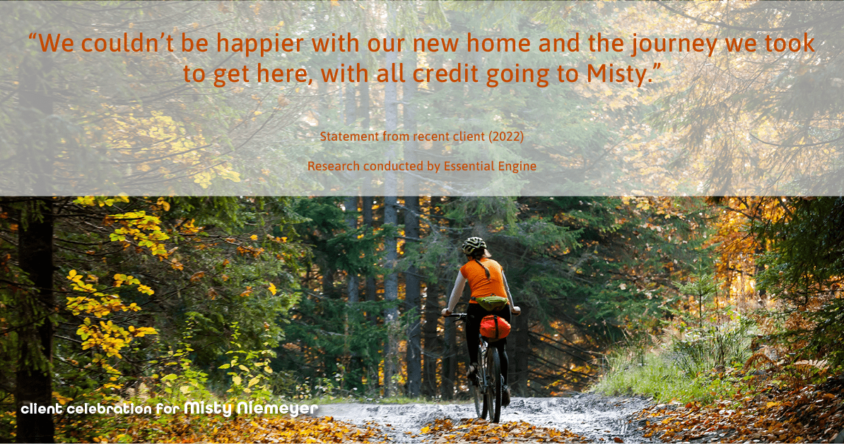 Testimonial for real estate agent Misty Niemeyer with Niemeyer & Associates REALTORS® in Boerne, TX: "We couldn't be happier with our new home and the journey we took to get here, with all credit going to Misty."