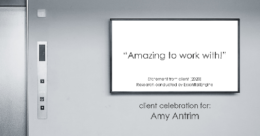 Testimonial for real estate agent Amy Antrim with Keller Williams Realty Partners in Overland Park, KS: "Amazing to work with!"