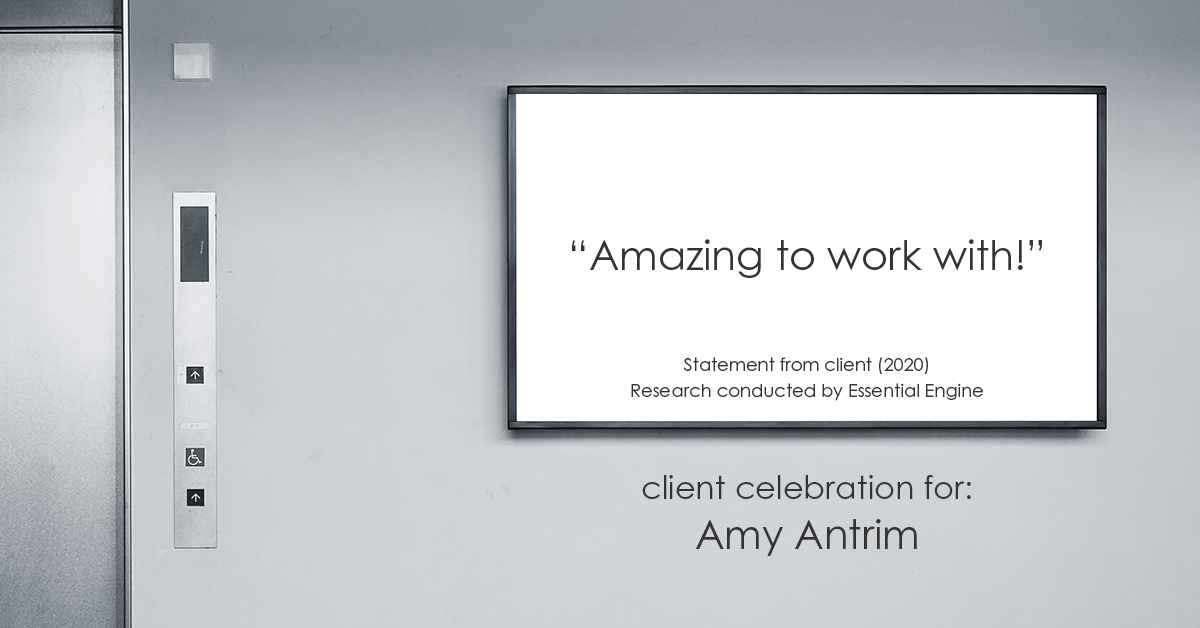 Testimonial for real estate agent Amy Antrim with Keller Williams Realty Partners in Overland Park, KS: "Amazing to work with!"