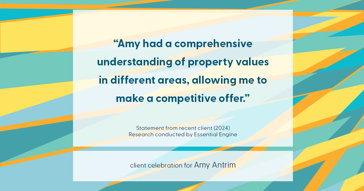 Testimonial for real estate agent Amy Antrim with Keller Williams Realty Partners in Overland Park, KS: "Amy had a comprehensive understanding of property values in different areas, allowing me to make a competitive offer."