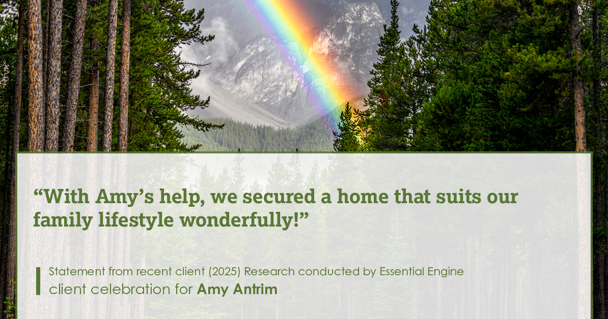 Testimonial for real estate agent Amy Antrim with Keller Williams Realty Partners in Overland Park, KS: With Amy's help, we secured a home that suits our family lifestyle wonderfully!