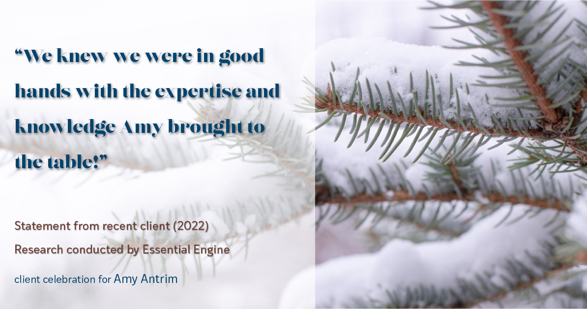 Testimonial for real estate agent Amy Antrim with Keller Williams Realty Partners in Overland Park, KS: "We knew we were in good hands with the expertise and knowledge Amy brought to the table!"