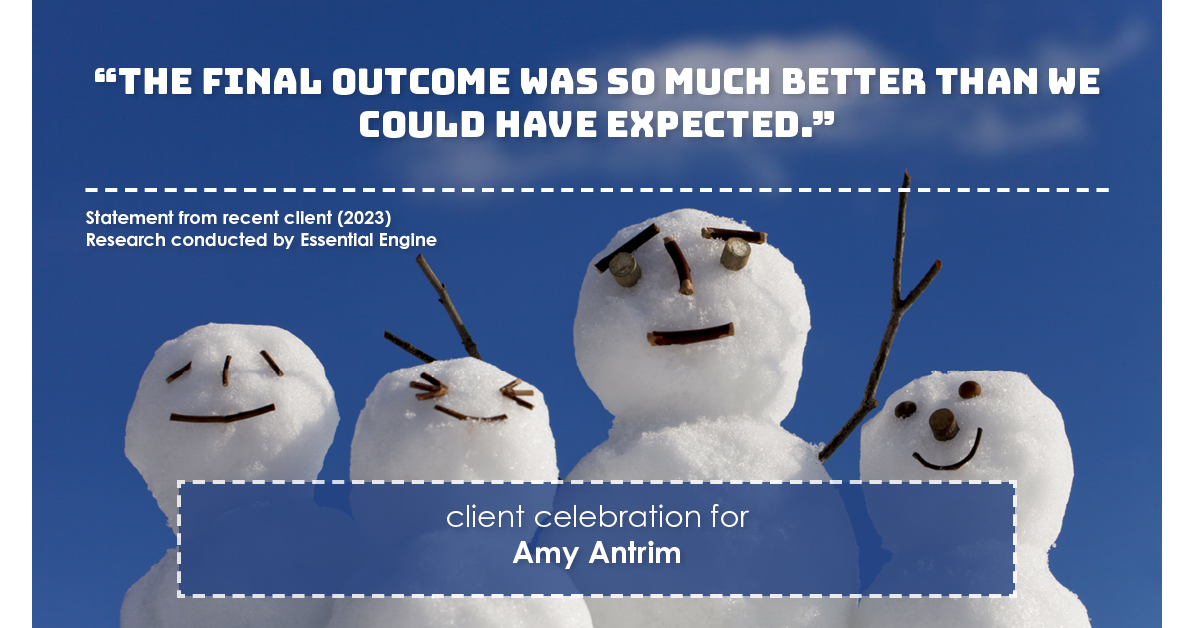 Testimonial for real estate agent Amy Antrim with Keller Williams Realty Partners in Overland Park, KS: "The final outcome was so much better than we could have expected."