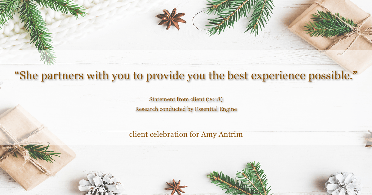 Testimonial for real estate agent Amy Antrim with Keller Williams Realty Partners in Overland Park, KS: "She partners with you to provide you the best experience possible."