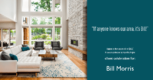 Testimonial for real estate agent Bill Morris in Cedar Park, TX: "If anyone knows our area, it's Bill!"