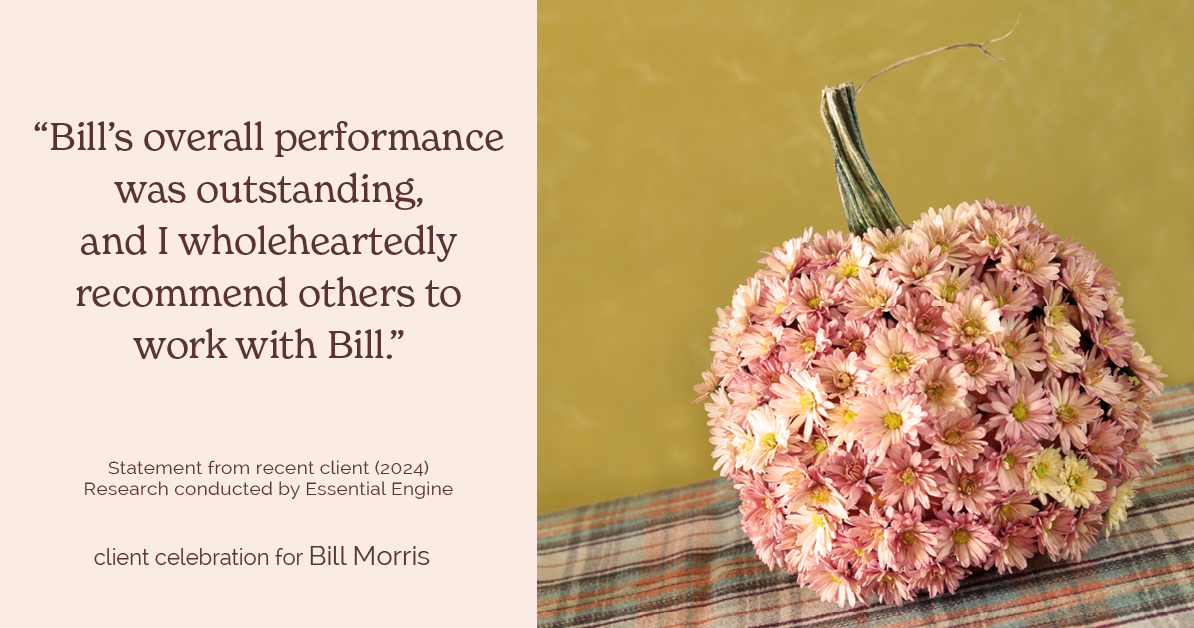 Testimonial for real estate agent Bill Morris in Cedar Park, TX: "Bill's overall performance was outstanding, and I wholeheartedly recommend others to work with Bill."