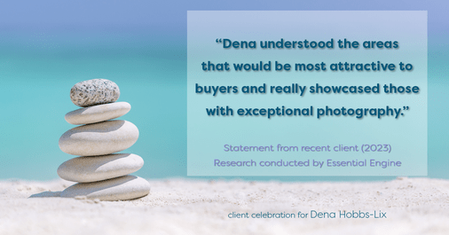 Testimonial for real estate agent Dena Hobbs-Lix with JLA Realty in Humble, TX: "Dena understood the areas that would be most attractive to buyers and really showcased those with exceptional photography."