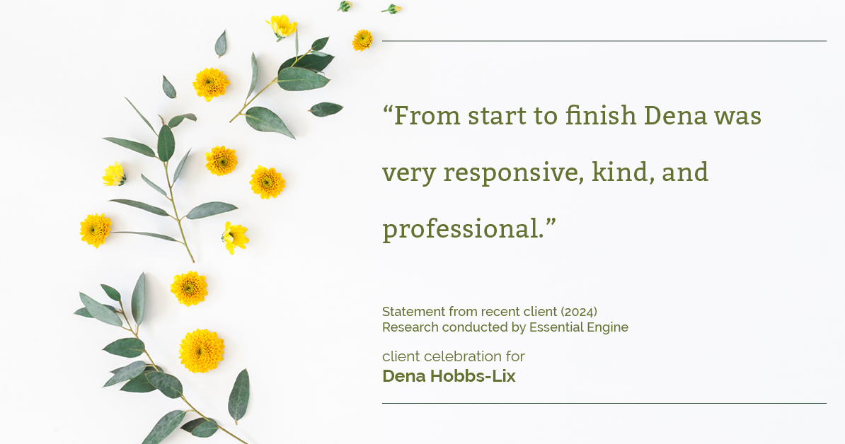 Testimonial for real estate agent Dena Hobbs-Lix with JLA Realty in Humble, TX: "From start to finish Dena was very responsive, kind, and professional."