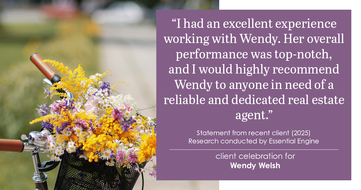 Testimonial for real estate agent Wendy Welsh with Coldwell Banker Realty in Willis, TX: "I had an excellent experience working with Wendy. Her overall performance was top-notch, and I would highly recommend Wendy to anyone in need of a reliable and dedicated real estate agent."