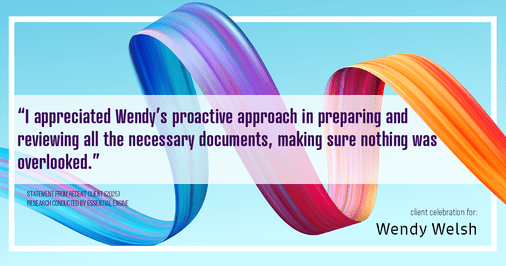 Testimonial for real estate agent Wendy Welsh with Coldwell Banker Realty in Willis, TX: "I appreciated Wendy's proactive approach in preparing and reviewing all the necessary documents, making sure nothing was overlooked."