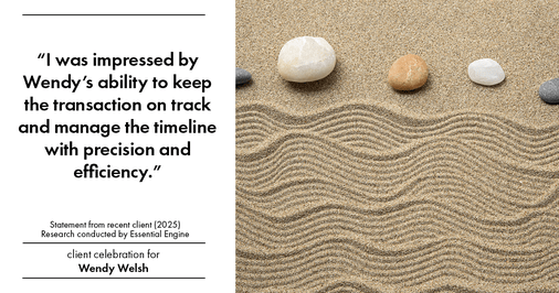 Testimonial for real estate agent Wendy Welsh with Coldwell Banker Realty in Willis, TX: "I was impressed by Wendy's ability to keep the transaction on track and manage the timeline with precision and efficiency."