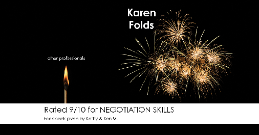 Testimonial for real estate agent Karen Folds with Sam Folds Realtors in Jacksonville, FL: Happiness Meters: Fireworks (Negotiation Skills 9/10) - Kathy & Ken M.