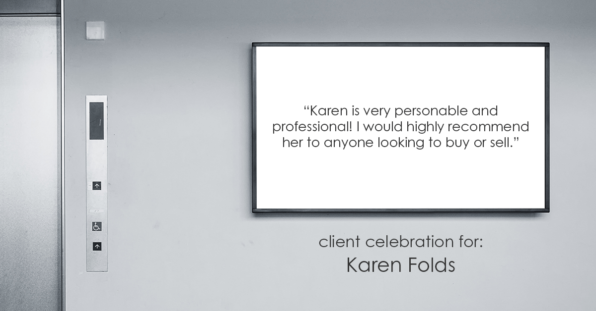 Testimonial for real estate agent Karen Folds with Sam Folds Realtors in Jacksonville, FL: "Karen is very personable and professional! I would highly recommend her to anyone looking to buy or sell.”