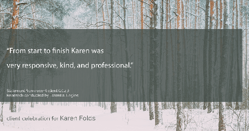 Testimonial for real estate agent Karen Folds with Sam Folds Realtors in Jacksonville, FL: "From start to finish Karen was very responsive, kind, and professional."