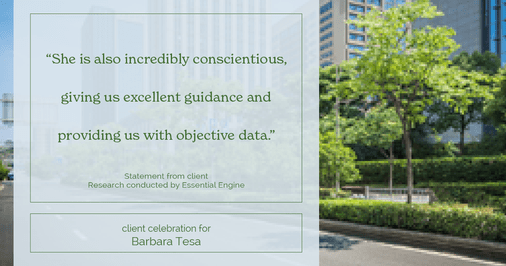 Testimonial for real estate agent BARBARA TESA with Better Homes and Gardens Real Estate GREEN TEAM in Vernon, NJ: “She is also incredibly conscientious, giving us excellent guidance and providing us with objective data.”