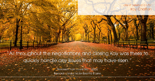 Testimonial for real estate agent Kay Chafton with Coldwell Banker Vanguard Realty in Fleming Island, FL: "All throughout the negotiations and closing Kay was there to quickly handle any issues that may have risen."