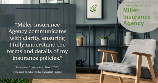 Testimonial for insurance professional Bert Miller in , : "Miller Insurance Agency communicates with clarity, ensuring I fully understand the terms and details of my insurance policies."
