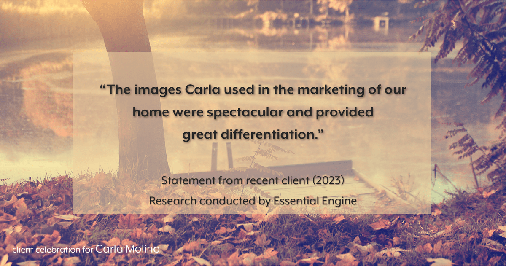 Testimonial for real estate agent Carla L. Molino with Coldwell Banker Realty in San Diego, CA: "The images Carla used in the marketing of our home were spectacular and provided great differentiation."