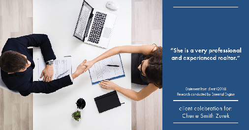 Testimonial for real estate agent Cherie Smith Zurek with RE/MAX in Lake Zurich, IL: "She is a very professional and experienced realtor."