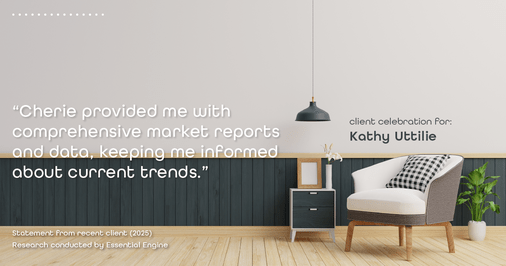 Testimonial for real estate agent Cherie Smith Zurek with RE/MAX in Lake Zurich, IL: "Cherie provided me with comprehensive market reports and data, keeping me informed about current trends."