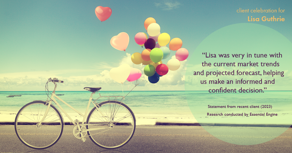 Testimonial for real estate agent Lisa Guthrie with Keller Williams Preferred Realty in , : "Lisa was very in tune with the current market trends and projected forecast, helping us make an informed and confident decision."
