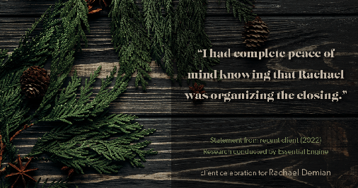 Testimonial for real estate agent Rachael Demian with Signature Realty in Westminster, CO: "I had complete peace of mind knowing that Rachael was organizing the closing."