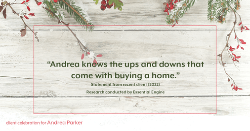 Testimonial for real estate agent Andrea Parker in Austin, TX: "Andrea knows the ups and downs that come with buying a home."