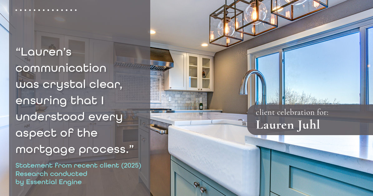 Testimonial for mortgage professional Lauren Juhl with Excel Mortgage Brokers in Fort Collins, CO: "Lauren's communication was crystal clear, ensuring that I understood every aspect of the mortgage process."