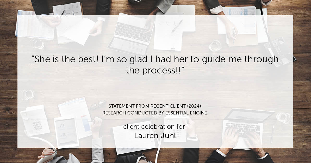 Testimonial for mortgage professional Lauren Juhl with Excel Mortgage Brokers in Fort Collins, CO: "She is the best! I'm so glad I had her to guide me through the process!!"