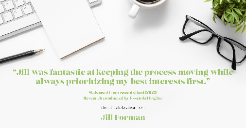 Testimonial for real estate agent Jill Forman with Keller Williams Preferred Realty in Westminster, CO: "Jill was fantastic at keeping the process moving while always prioritizing my best interests first."