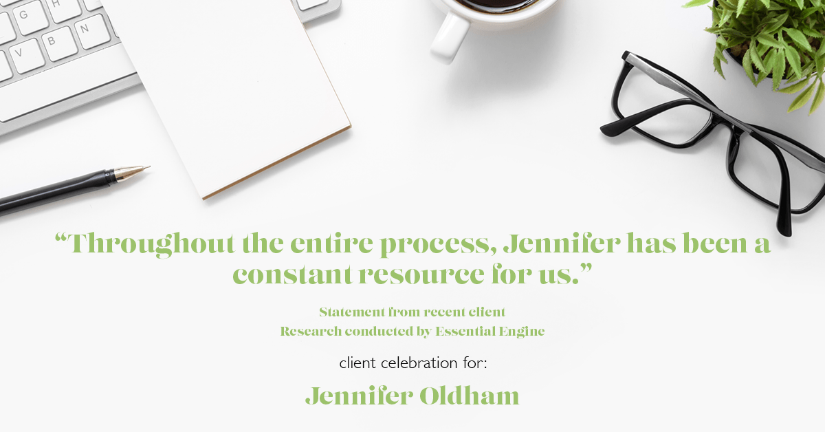 Testimonial for real estate agent Jennifer Oldham with Coldwell Banker Realty in Englewood, CO: "Throughout the entire process, Jennifer has been a constant resource for us."