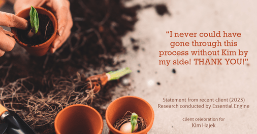 Testimonial for mortgage professional Kim Hajek with Mission Loans in Irvine, CA: "I never could have gone through this process without Kim by my side! THANK YOU!"