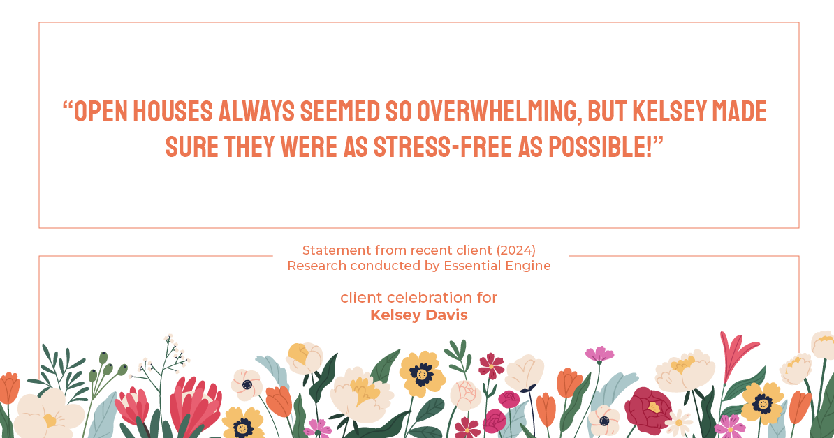 Testimonial for real estate agent Kelsey Davis with Elsie Halbert Real Estate LLC in Kaufman, TX: "Open houses always seemed so overwhelming, but Kelsey made sure they were as stress-free as possible!"