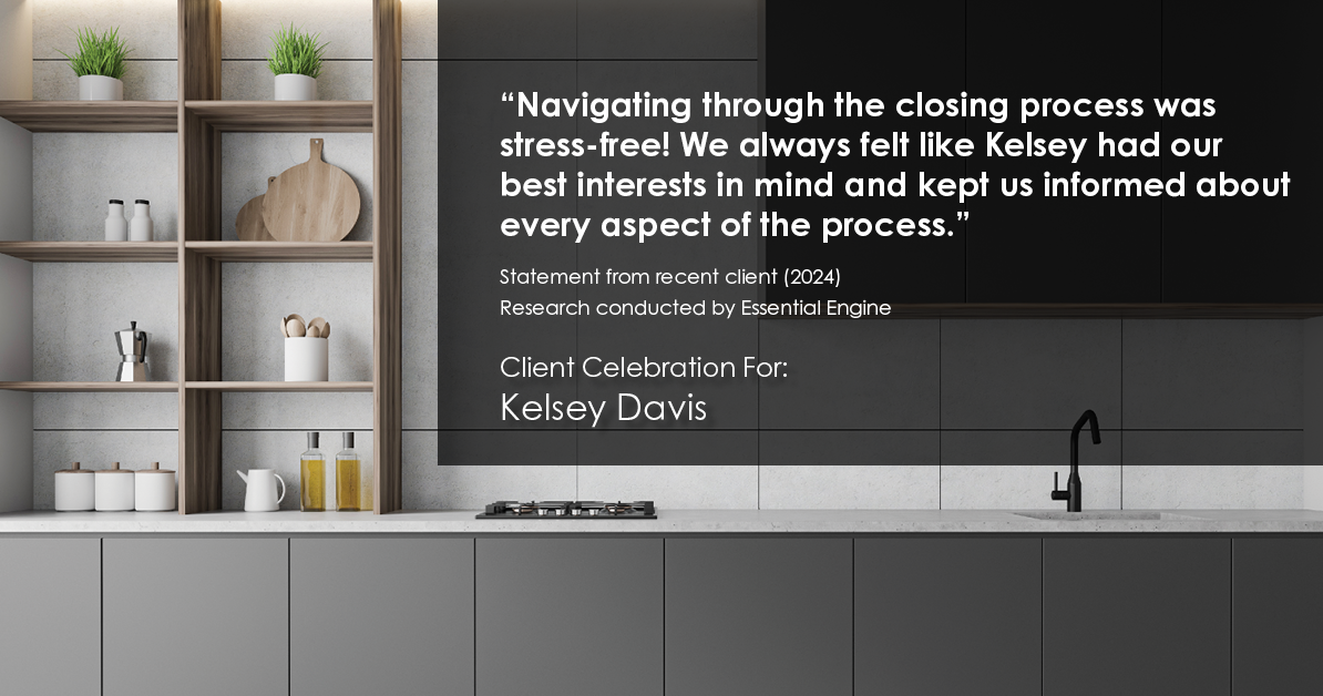 Testimonial for real estate agent Kelsey Davis with Elsie Halbert Real Estate LLC in Kaufman, TX: "Kelsey actively listened as we expressed our needs and desires for our future home. She even gently reminded us of our search criteria when we lost focus!"