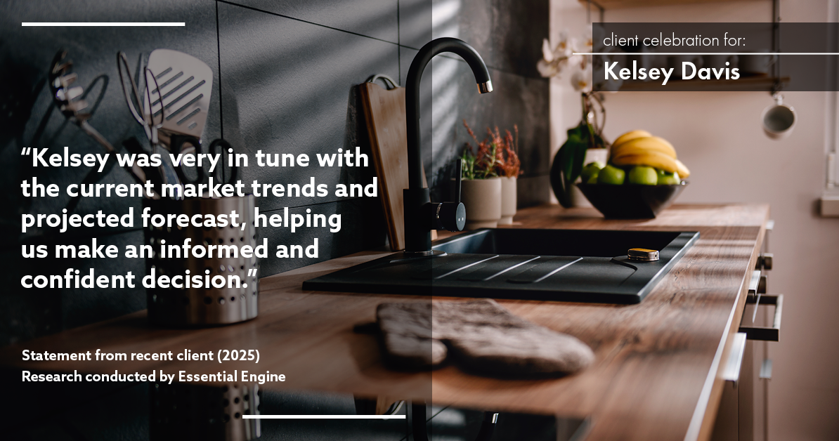 Testimonial for real estate agent Kelsey Davis with Elsie Halbert Real Estate LLC in Kaufman, TX: "Kelsey was very in tune with the current market trends and projected forecast, helping us make an informed and confident decision."