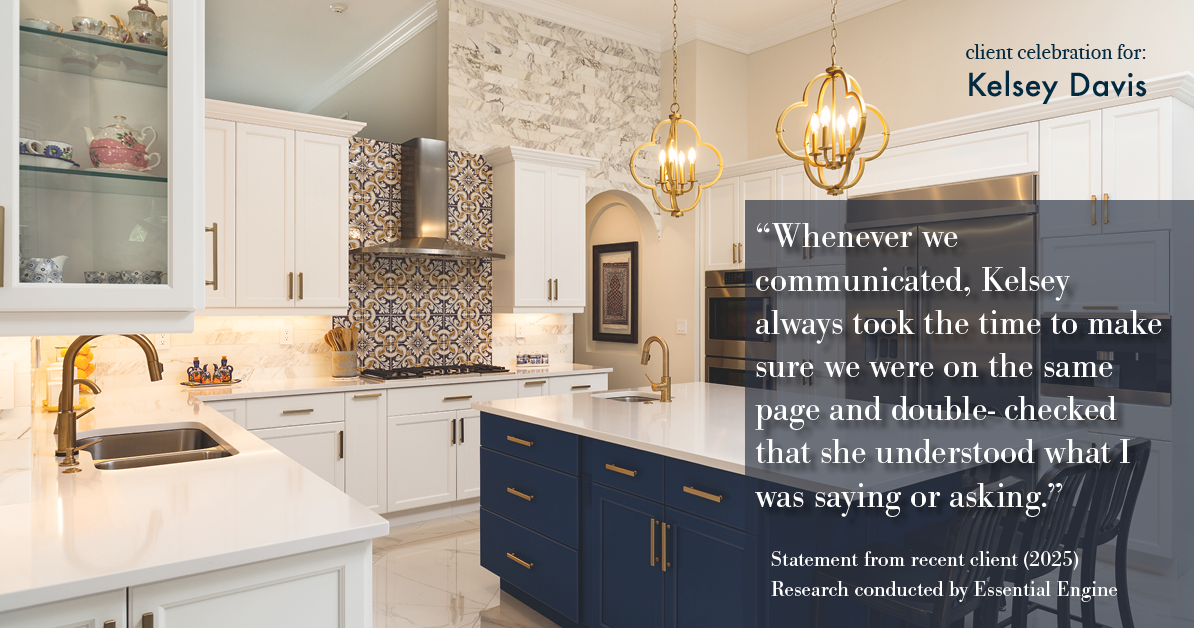 Testimonial for real estate agent Kelsey Davis with Elsie Halbert Real Estate LLC in Kaufman, TX: "Whenever we communicated, Kelsey always took the time to make sure we were on the same page and double- checked that she understood what I was saying or asking."