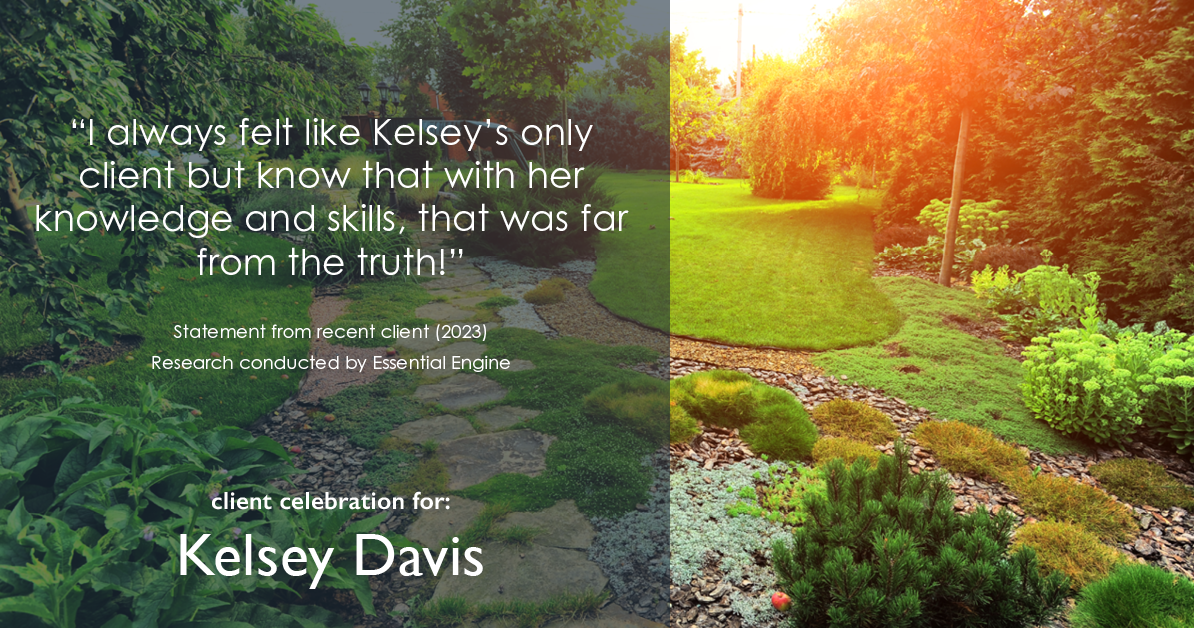 Testimonial for real estate agent Kelsey Davis with Elsie Halbert Real Estate LLC in Kaufman, TX: "I always felt like Kelsey's only client but know that with her knowledge and skills, that was far from the truth!"