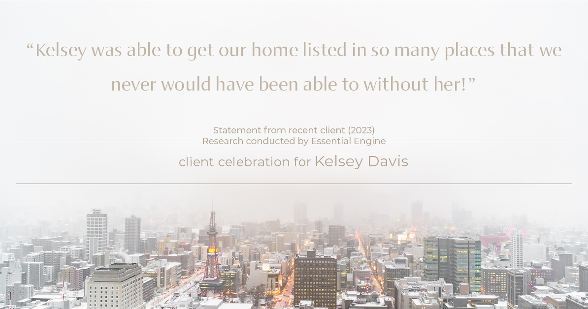 Testimonial for real estate agent Kelsey Davis with Elsie Halbert Real Estate LLC in Kaufman, TX: "Kelsey was able to get our home listed in so many places that we never would have been able to without her!"