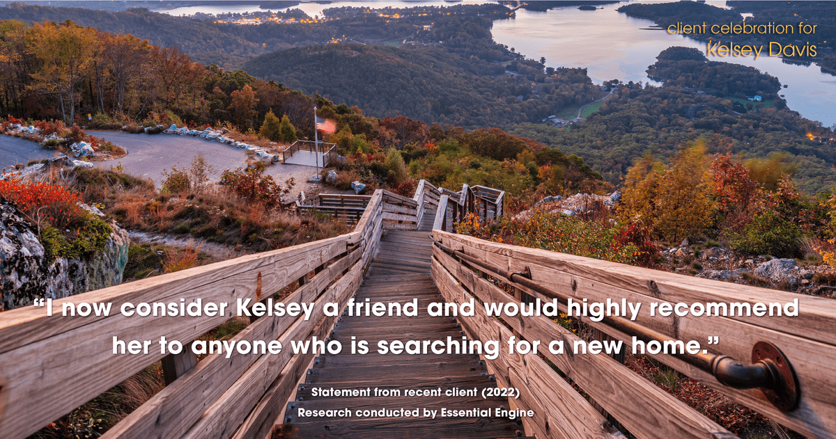 Testimonial for real estate agent Kelsey Davis with Elsie Halbert Real Estate LLC in Kaufman, TX: "I now consider Kelsey a friend and would highly recommend her to anyone who is searching for a new home."