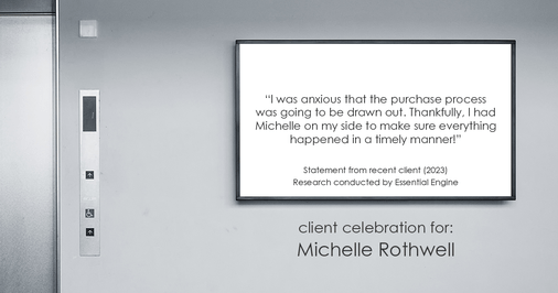 Testimonial for real estate agent Michelle Rothwell with RE/MAX Legacy in Chalfont, PA: "I was anxious that the purchase process was going to be drawn out. Thankfully, I had Michelle on my side to make sure everything happened in a timely manner!"