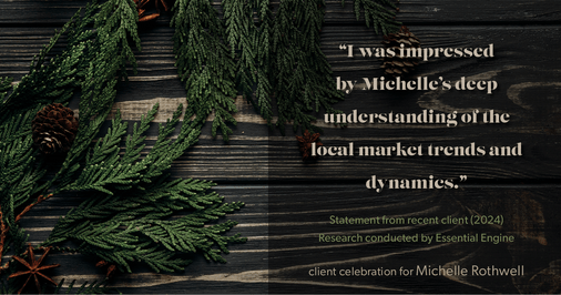 Testimonial for real estate agent Michelle Rothwell with RE/MAX Legacy in Chalfont, PA: "I was impressed by Michelle's deep understanding of the local market trends and dynamics."