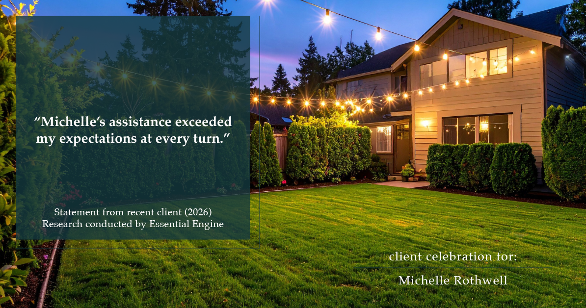 Testimonial for real estate agent Michelle Rothwell with RE/MAX Legacy in Chalfont, PA: "Michelle's assistance exceeded my expectations at every turn."