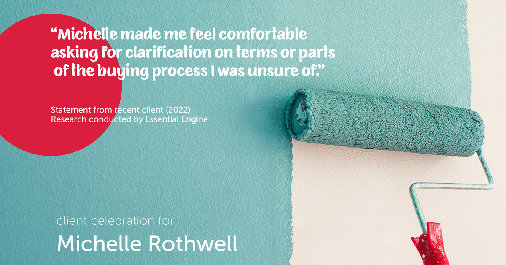 Testimonial for real estate agent Michelle Rothwell with RE/MAX Action Realty in Maple Glen, PA: "Michelle made me feel comfortable asking for clarification on terms or parts of the buying process I was unsure of."
