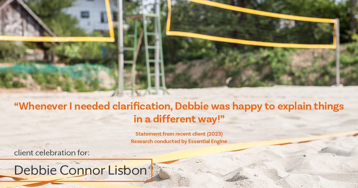 Testimonial for real estate agent Deb Connor Lisbon Chairman's Circle Gold, Realtor, GRI, SRES, ABR with BHHS Fox and Roach Realtors in , : "Whenever I needed clarification, Debbie was happy to explain things in a different way!"
