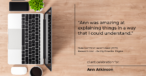 Testimonial for real estate agent Ann Atkinson with LIV Sotheby's International Realty in Denver, CO: "Ann was amazing at explaining things in a way that I could understand."