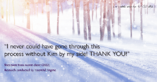 Testimonial for mortgage professional Kim Schultz with First Bank Mortgage in Overland Park, KS: "I never could have gone through this process without Kim by my side! THANK YOU!"