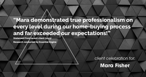 Testimonial for mortgage professional Mara Fisher with T2 Financial Revolution Mortg in , : "Mara demonstrated true professionalism on every level during our home-buying process and far exceeded our expectations!"