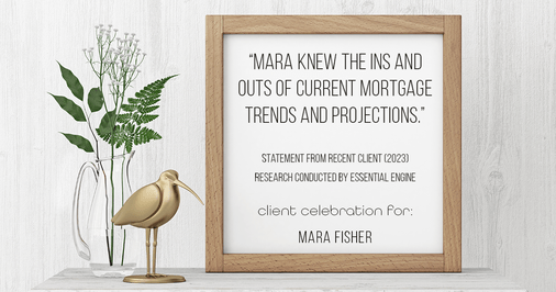Testimonial for mortgage professional Mara Fisher with T2 Financial Revolution Mortg in , : "Mara knew the ins and outs of current mortgage trends and projections."